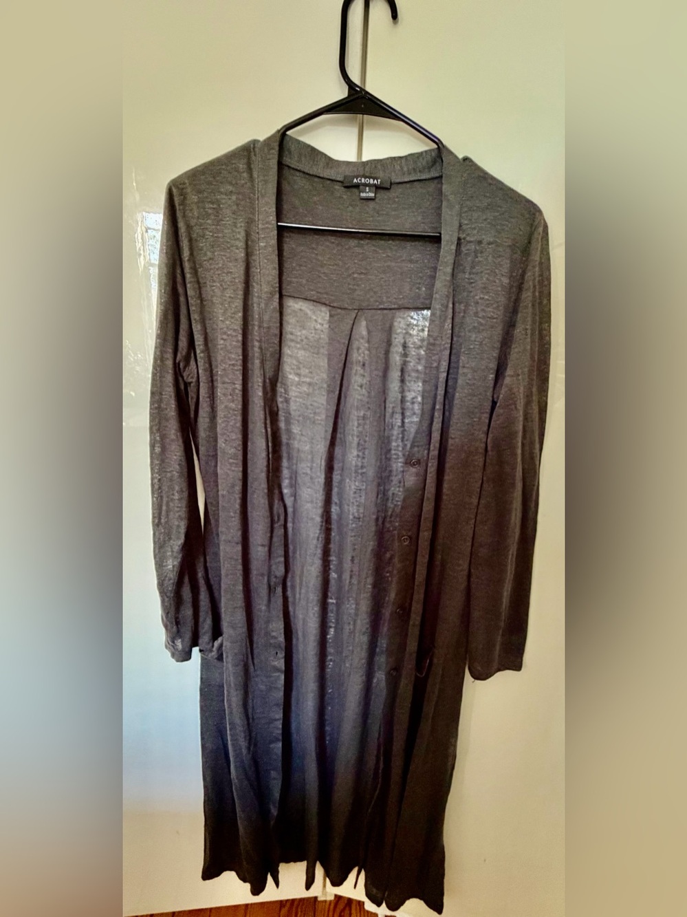 Long Sleeve Linen Long Duster size Small by Acrobat